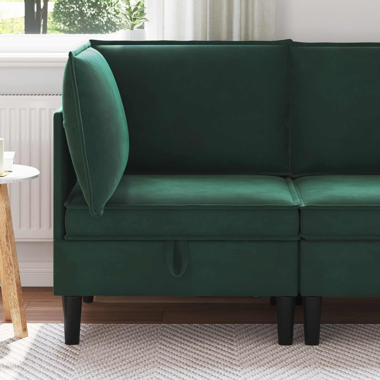 Sofa s pohranom Tamnozelena Baršun