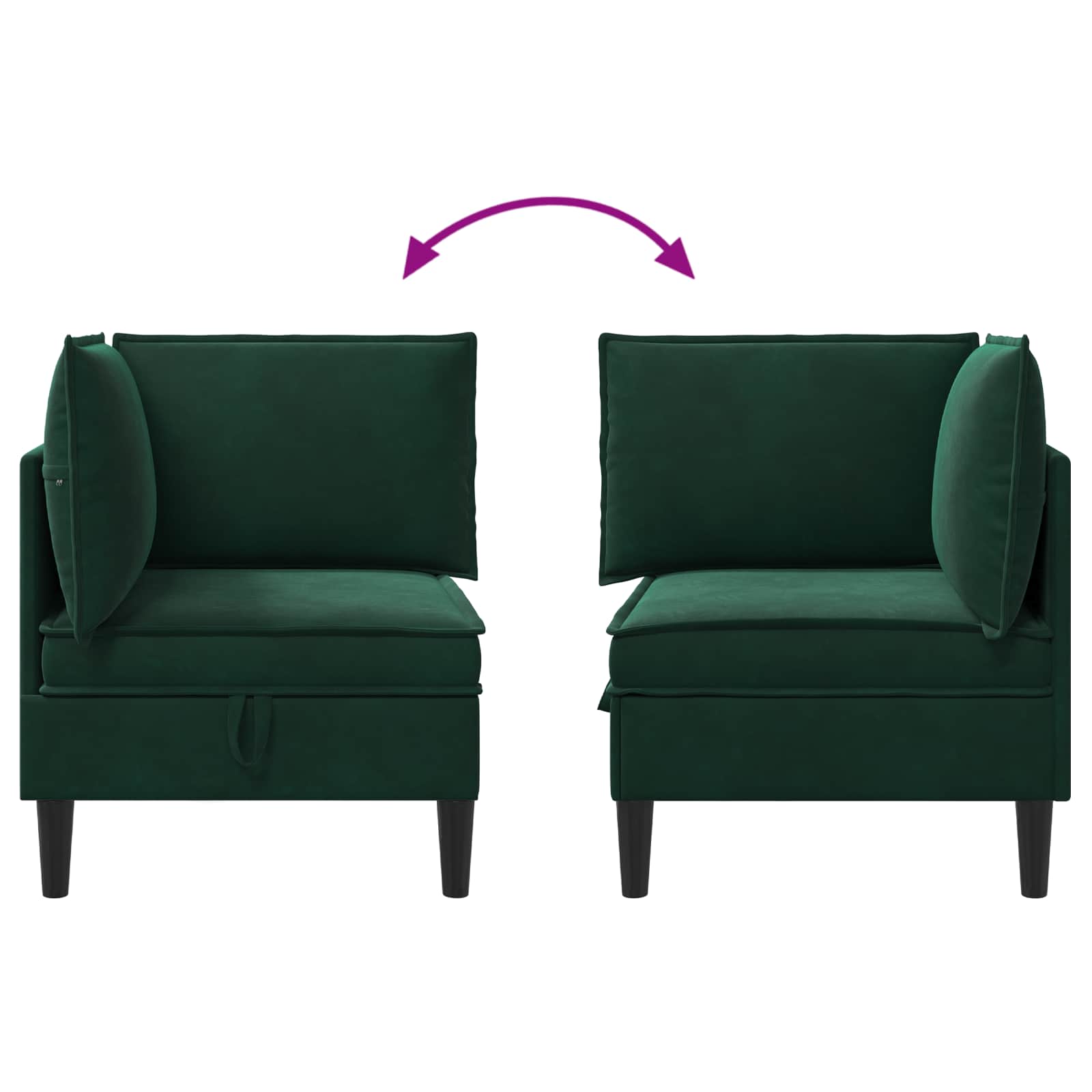Sofa s pohranom Tamnozelena Baršun