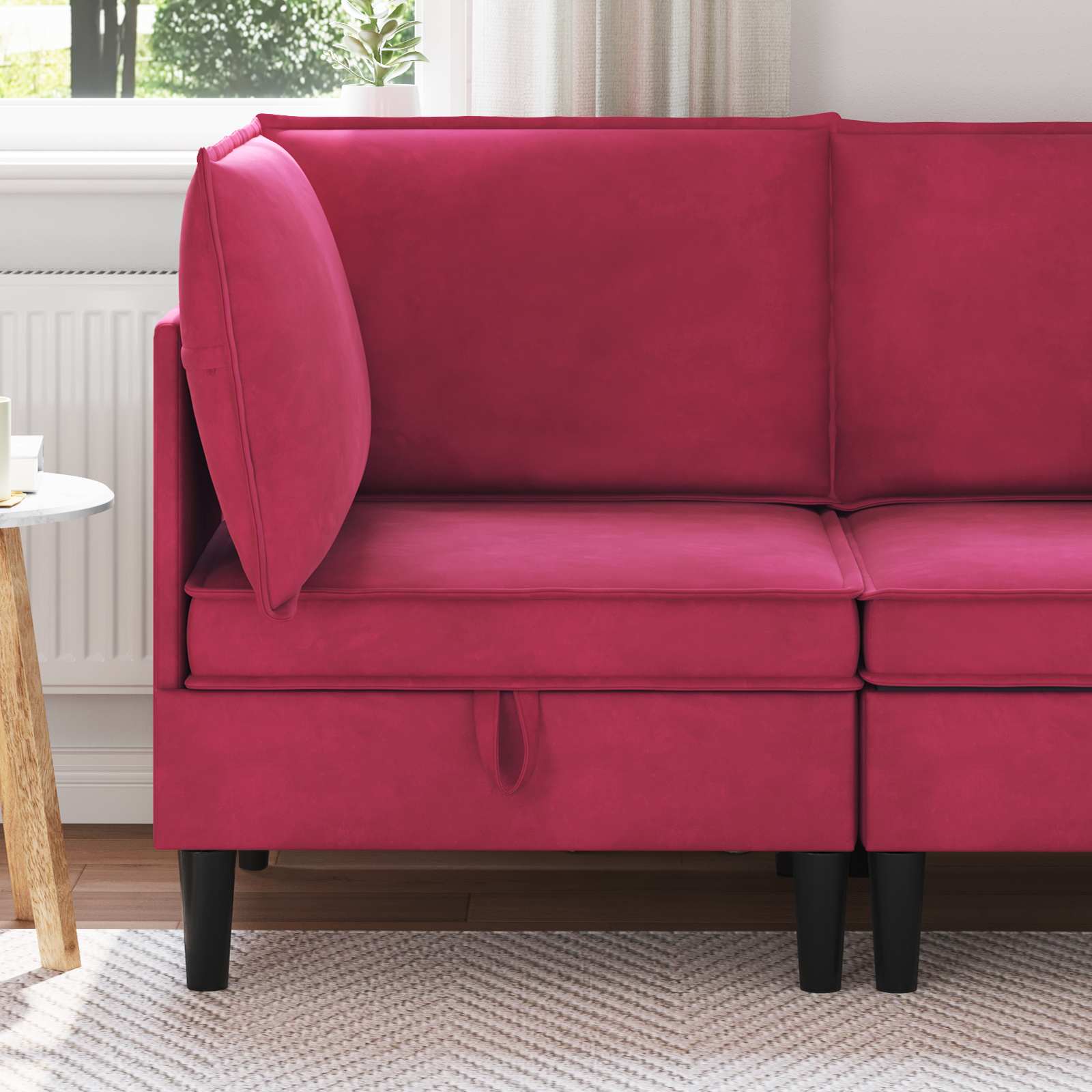 Sofa s pohranom Vinska crvena Baršun
