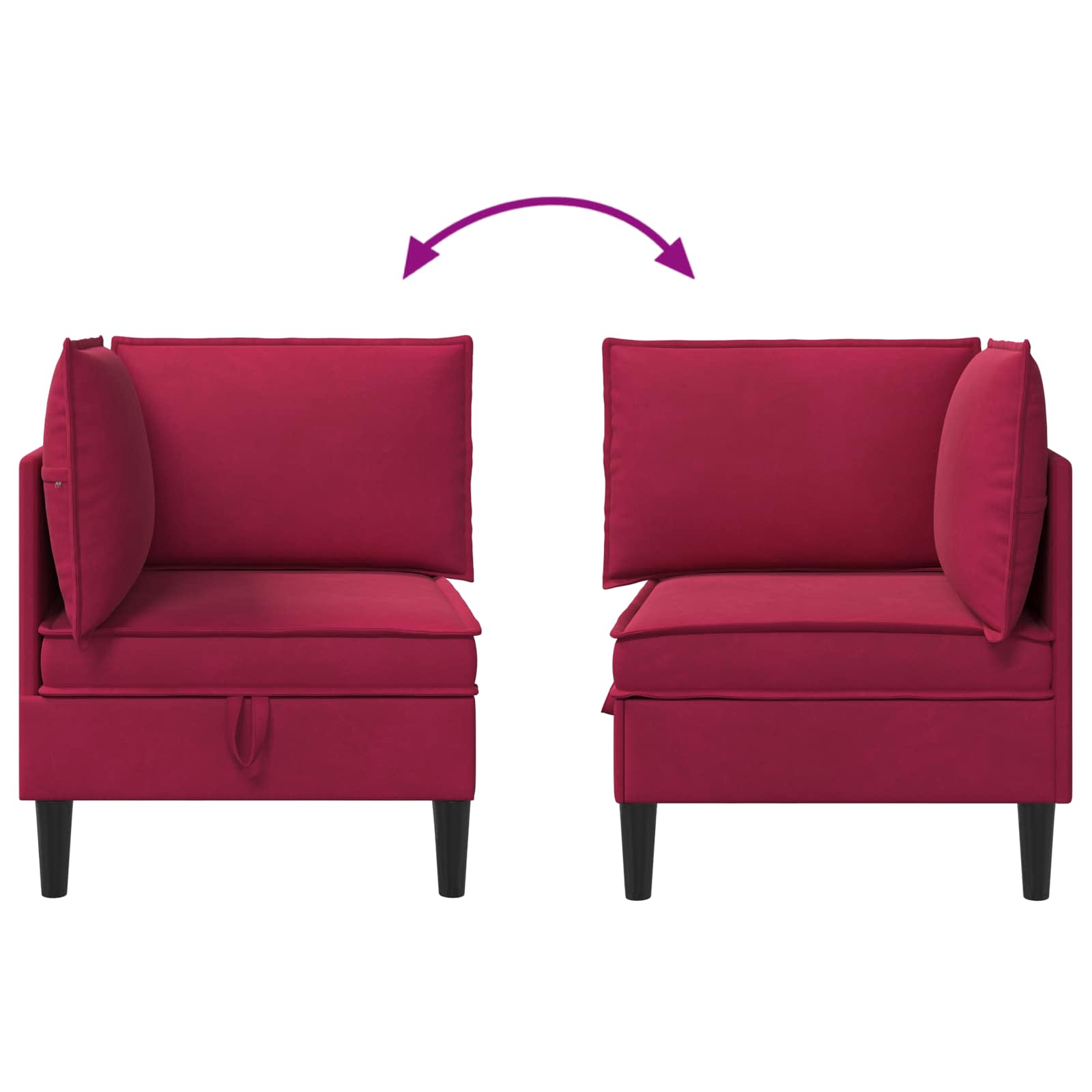 Sofa s pohranom Vinska crvena Baršun