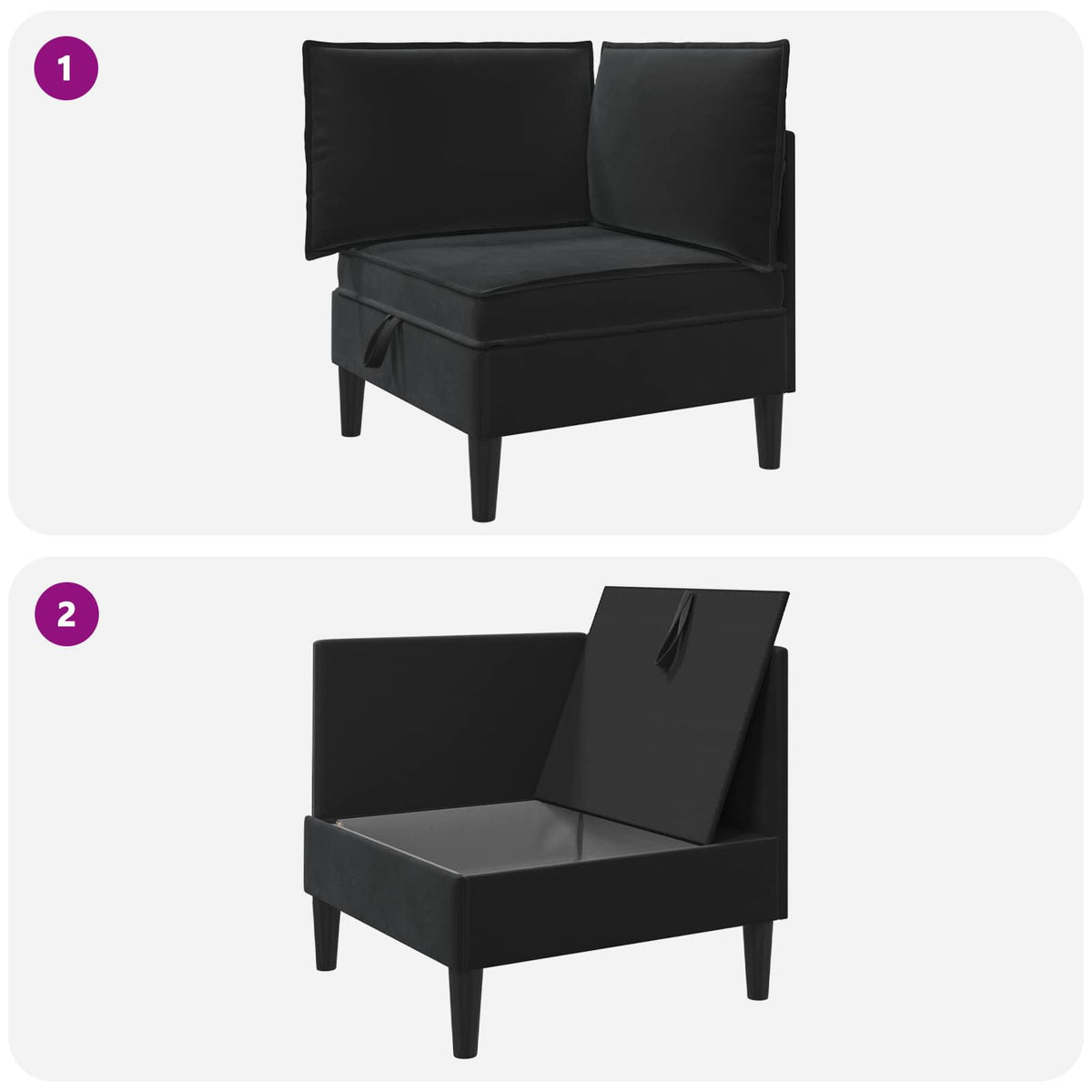 Sofa s pohranom Crna Baršun