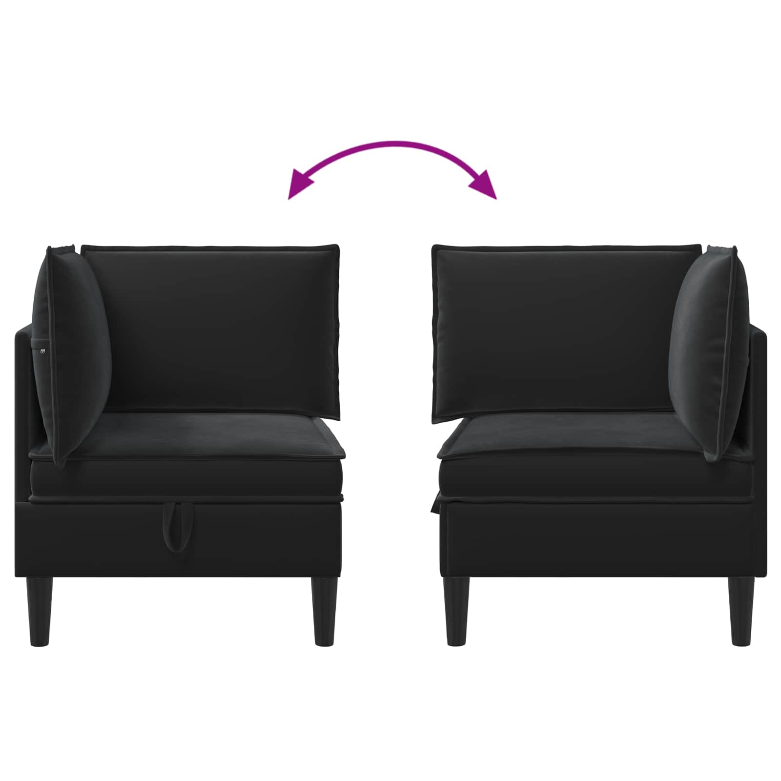 Sofa s pohranom Crna Baršun