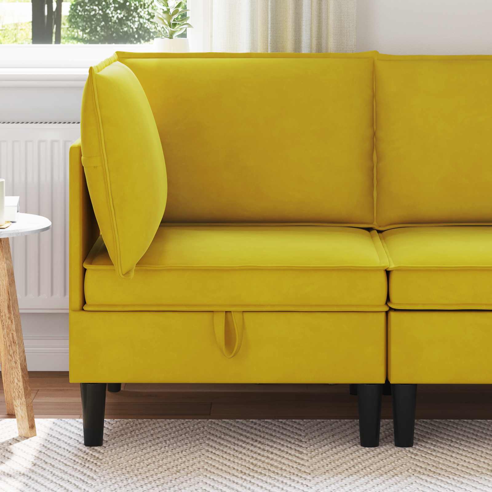 Sofa s pohranom Žuta Baršun
