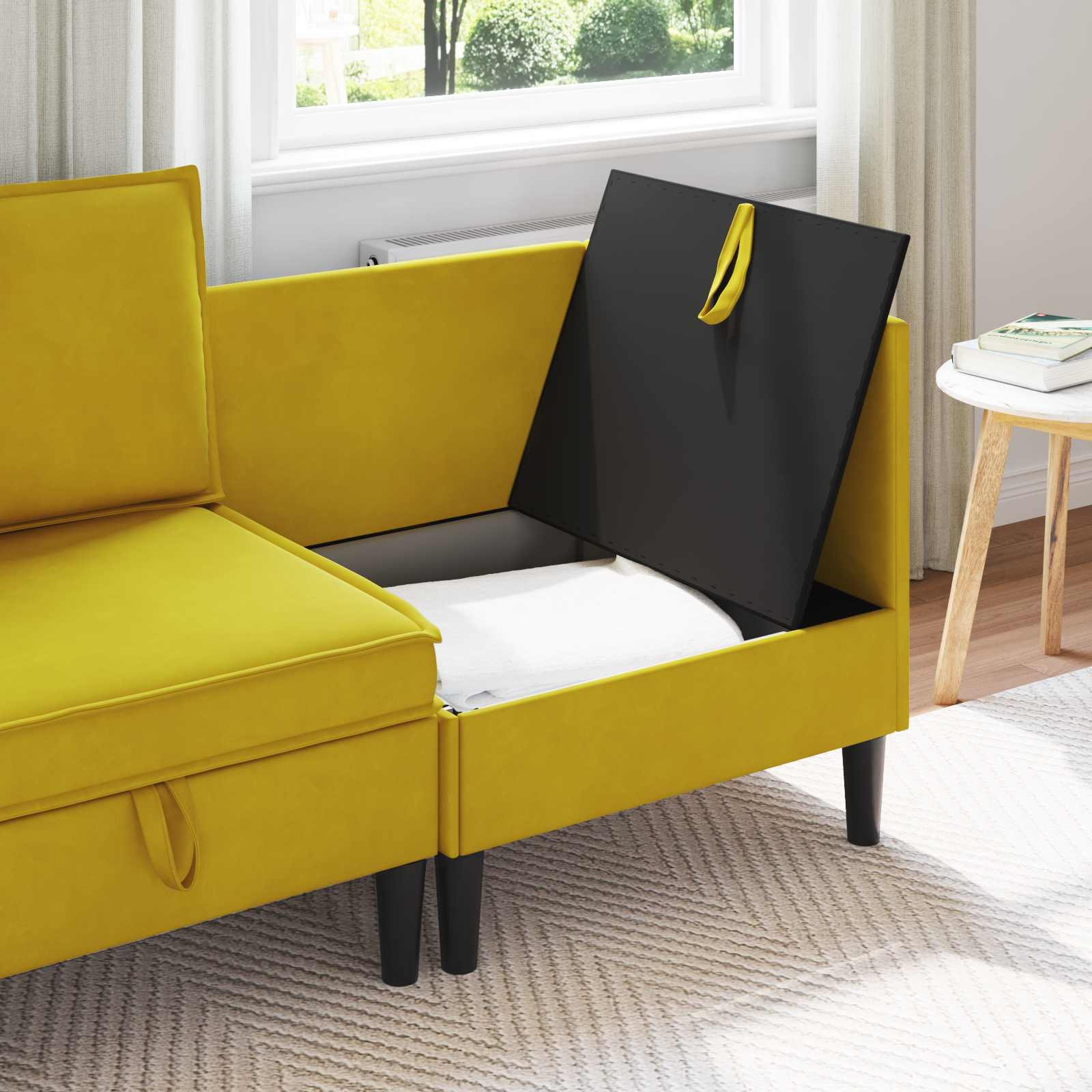 Sofa s pohranom Žuta Baršun