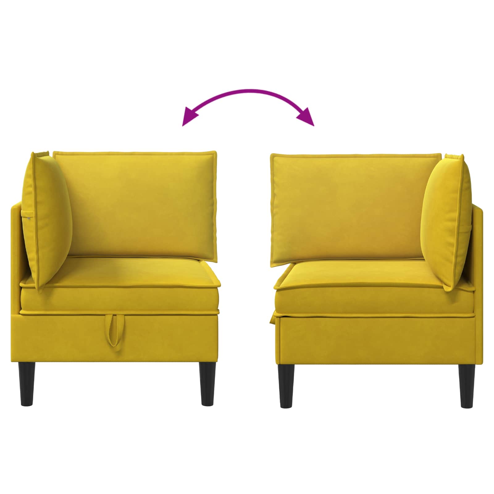 Sofa s pohranom Žuta Baršun
