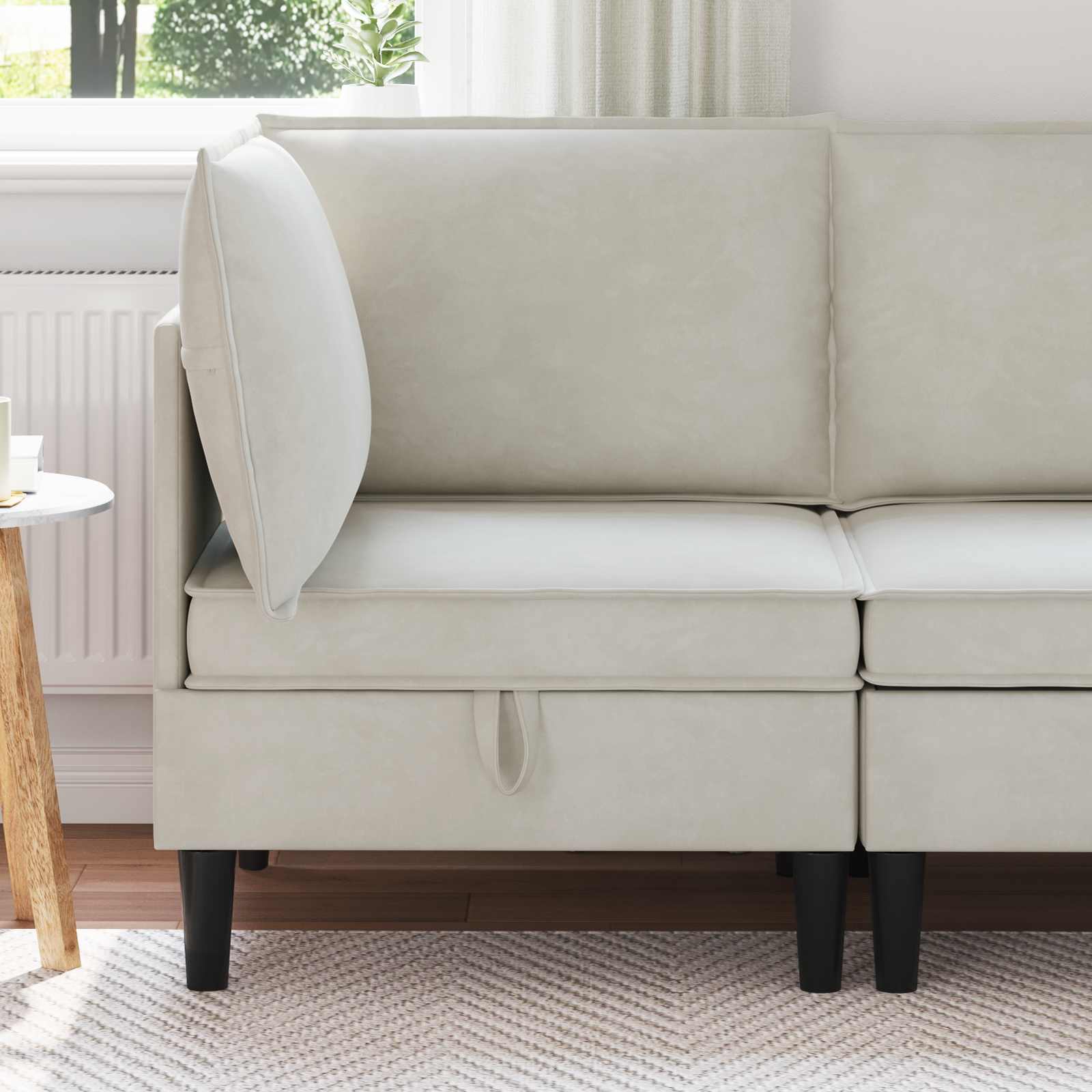 Sofa s pohranom Krem Baršun