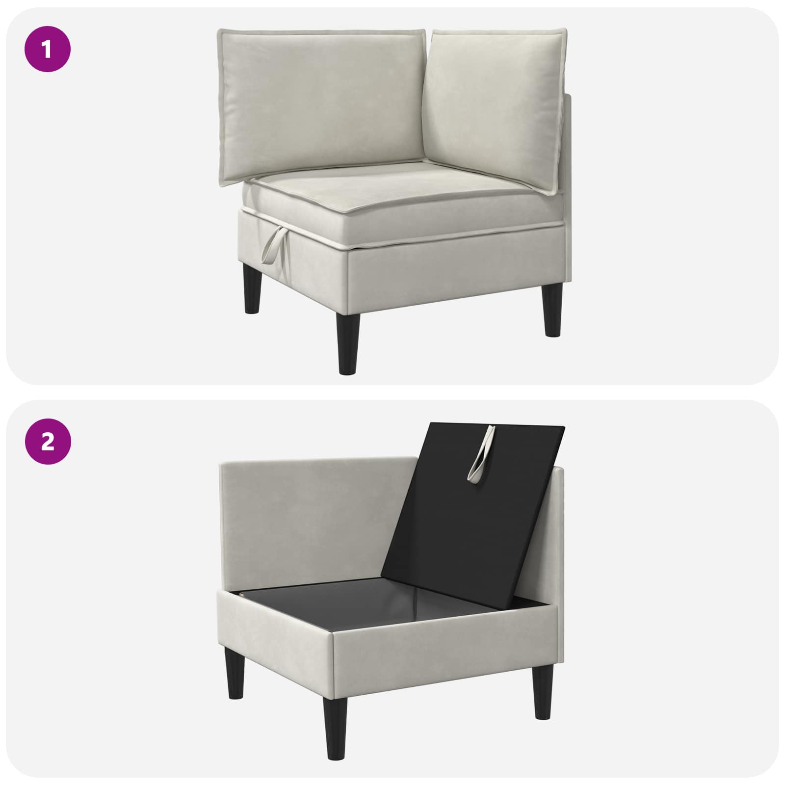 Sofa s pohranom Krem Baršun