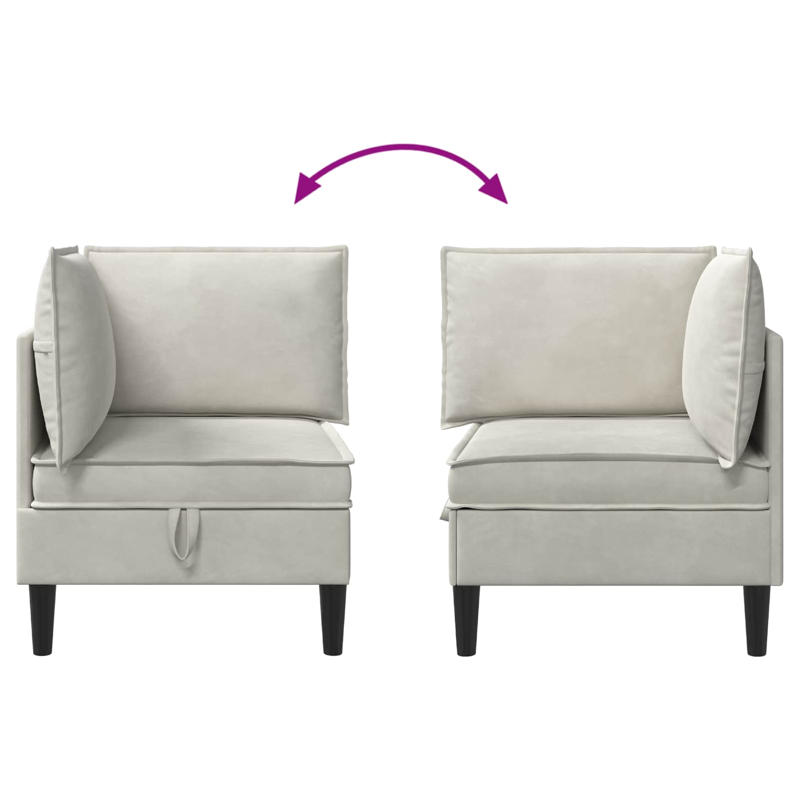 Sofa s pohranom Krem Baršun