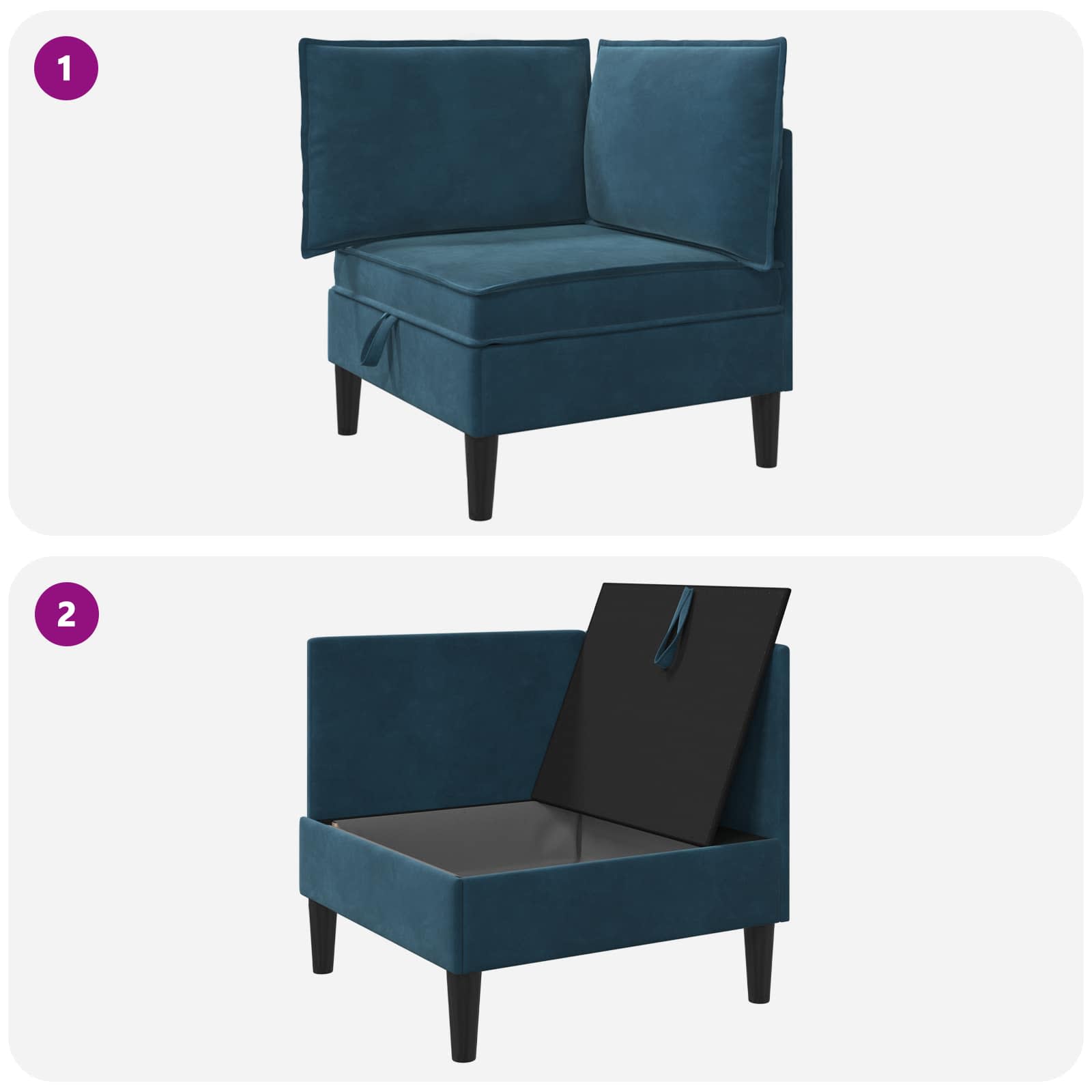 Sofa s pohranom Plava Baršun