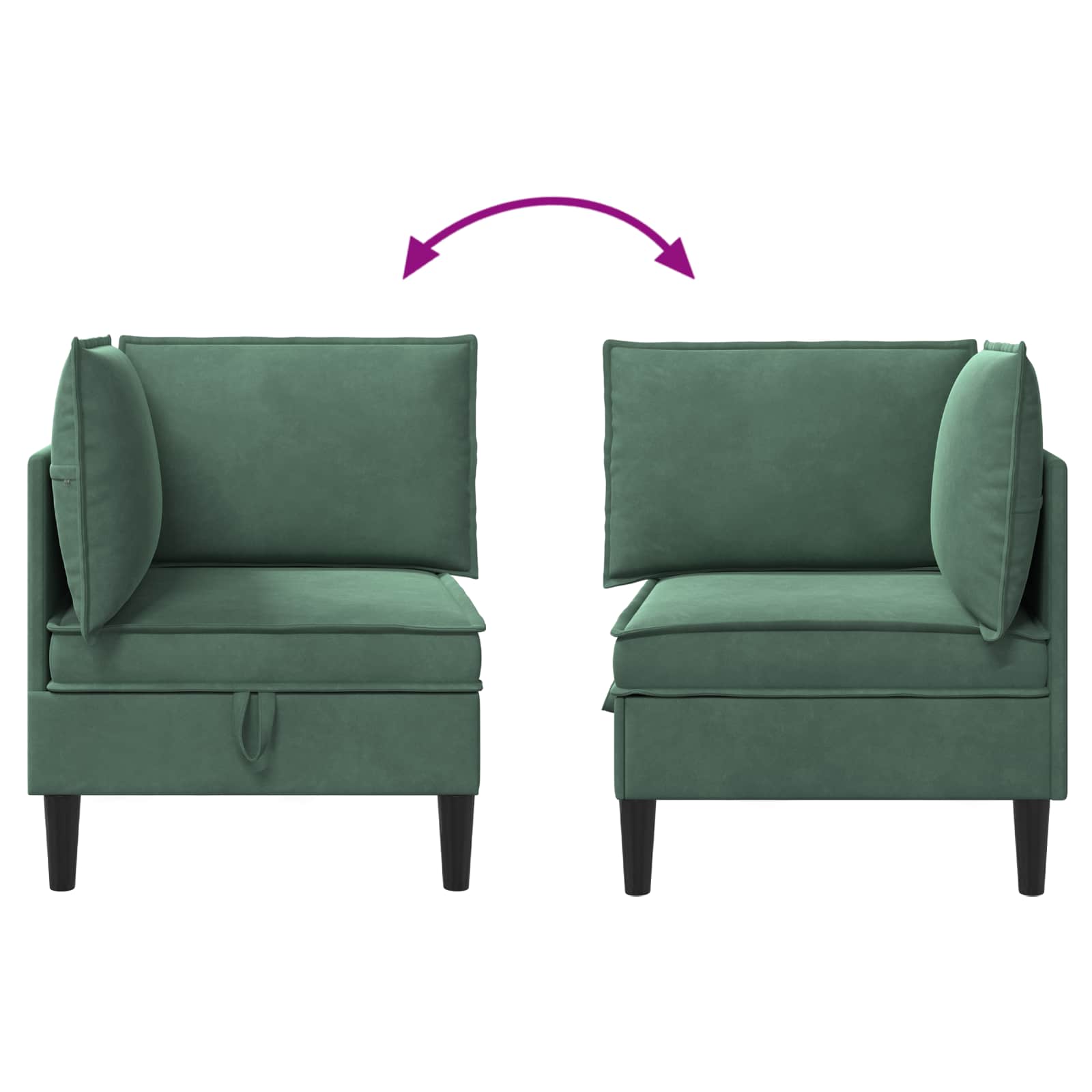 Sofa s pohranom Morska zelena Baršun