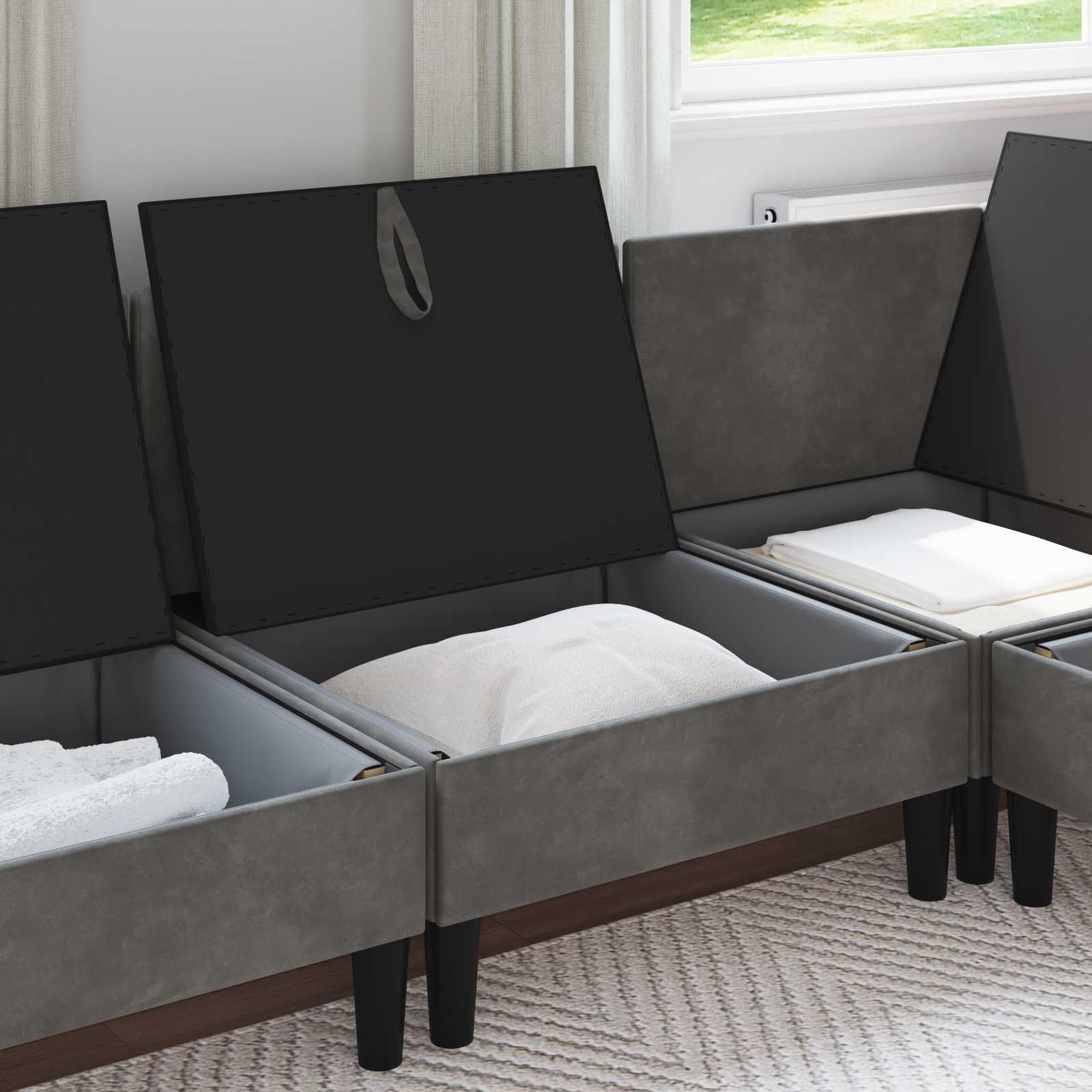 Sofa s pohranom Tamnosiva Baršun