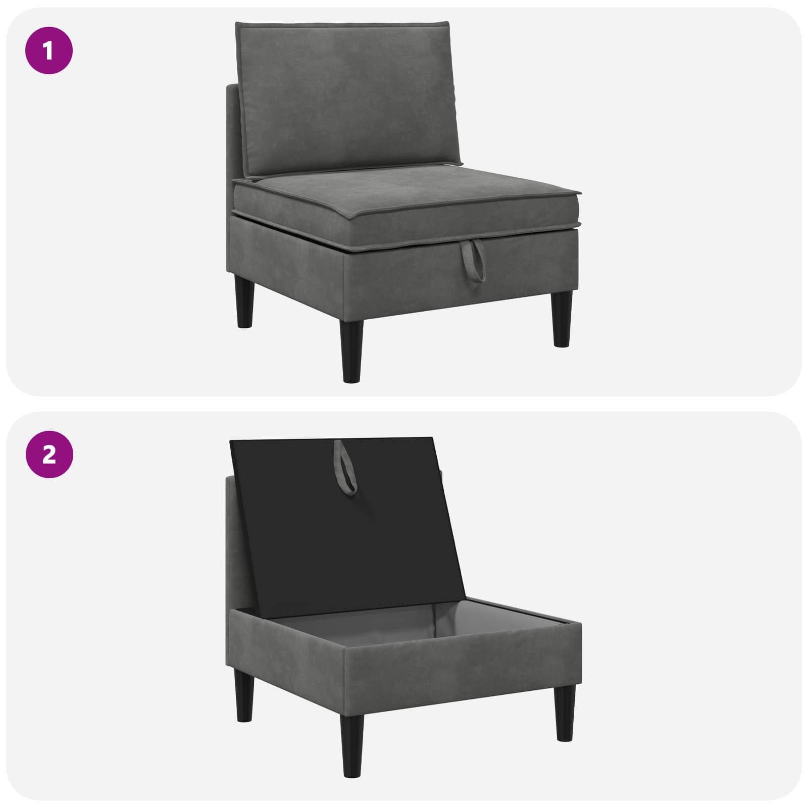 Sofa s pohranom Tamnosiva Baršun