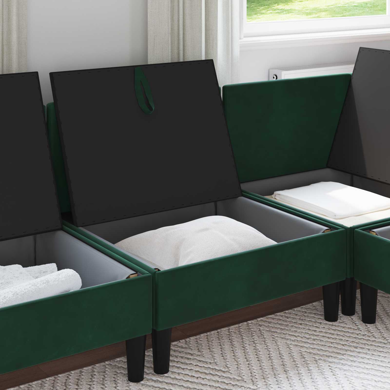 Sofa s pohranom Tamnozelena Baršun