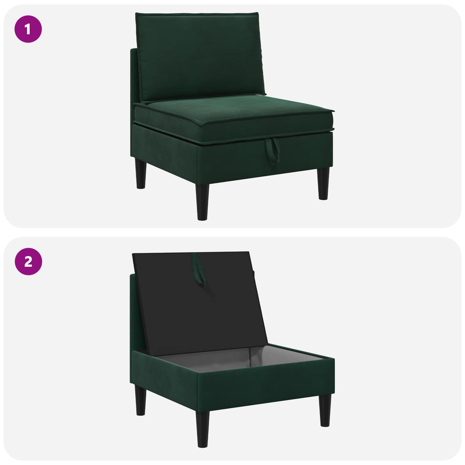 Sofa s pohranom Tamnozelena Baršun