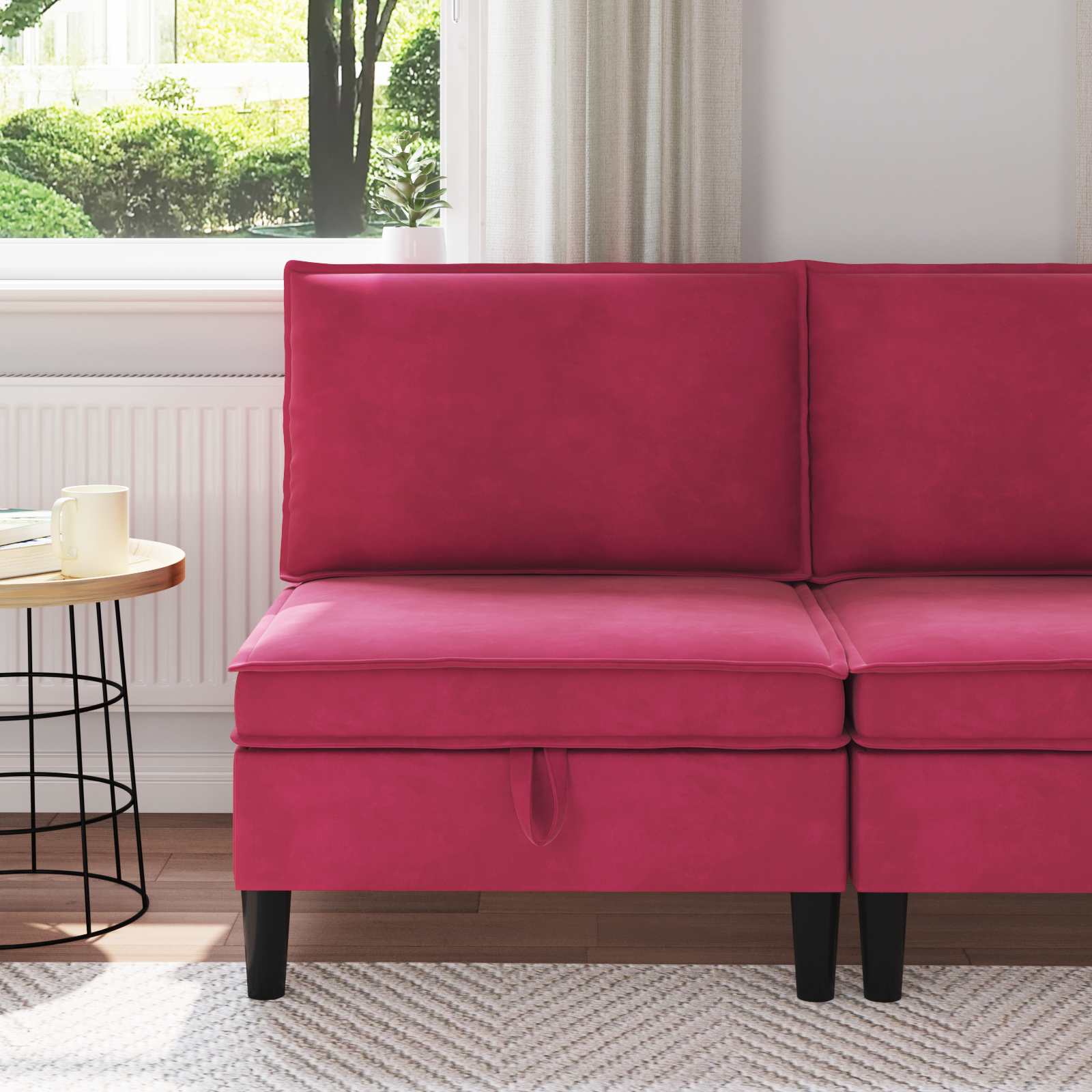 Sofa s pohranom Vinska crvena Baršun
