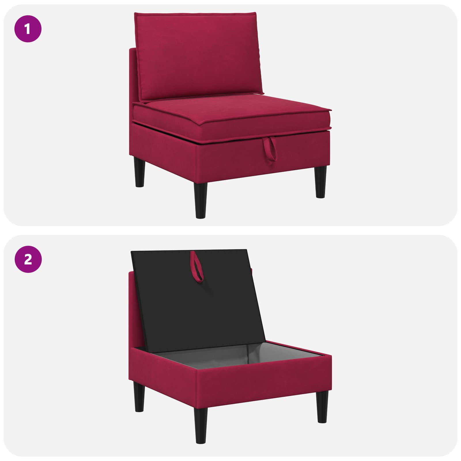 Sofa s pohranom Vinska crvena Baršun
