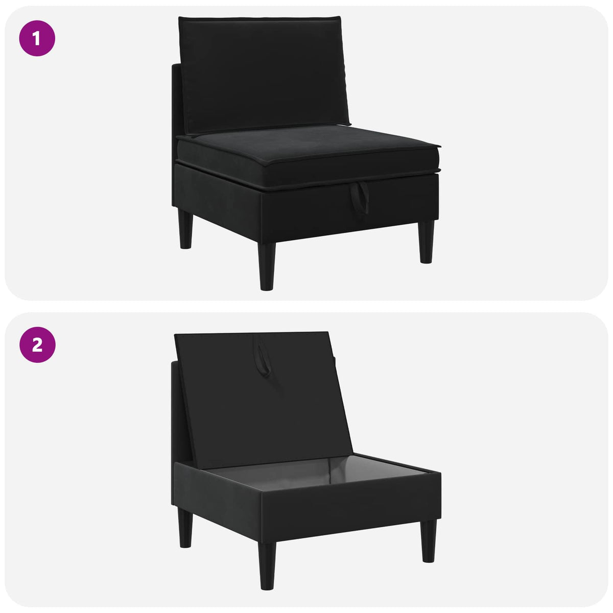 Sofa s pohranom Crna Baršun