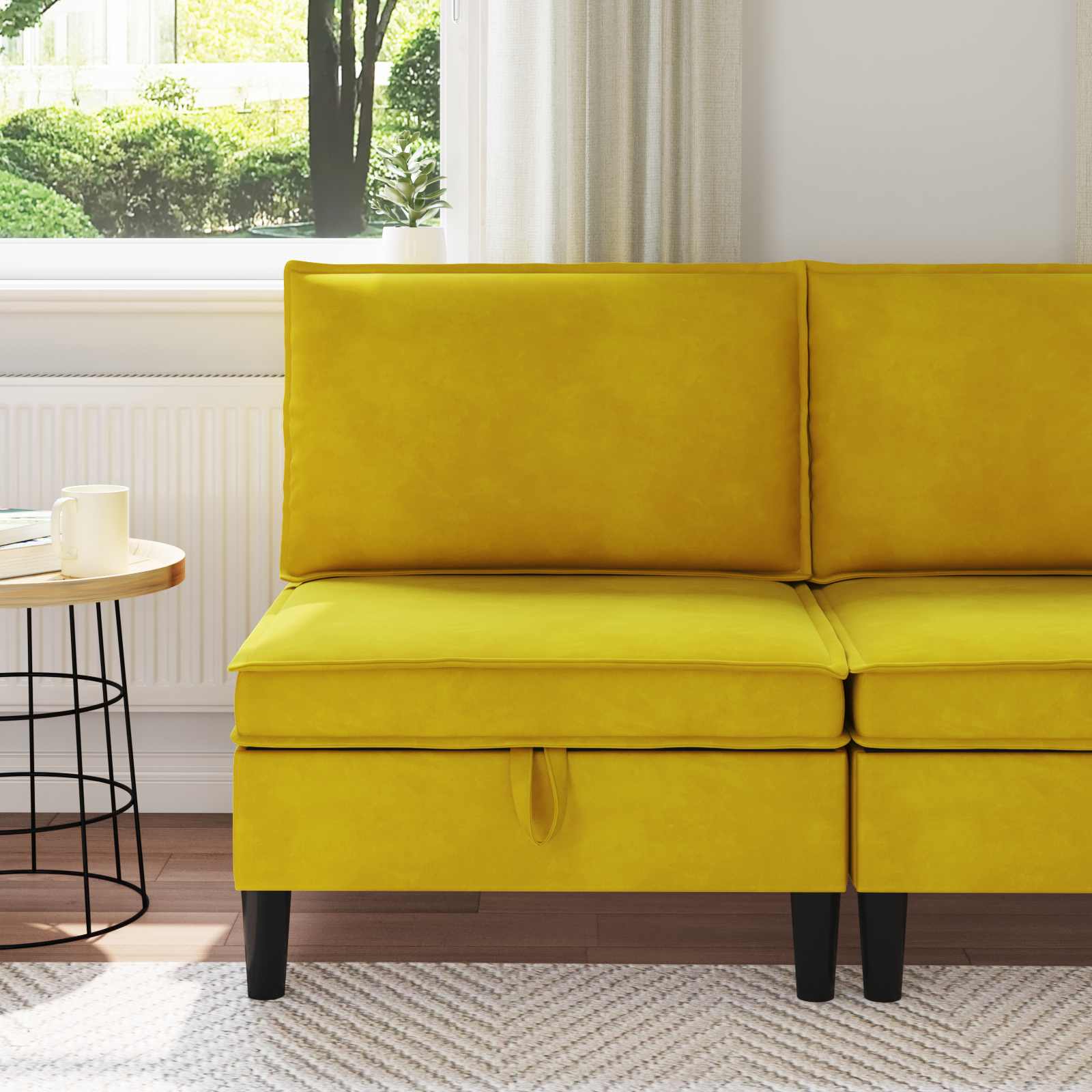 Sofa s pohranom Žuta Baršun