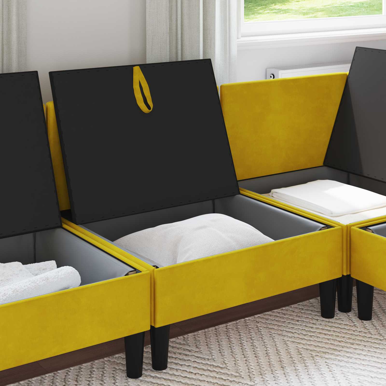 Sofa s pohranom Žuta Baršun