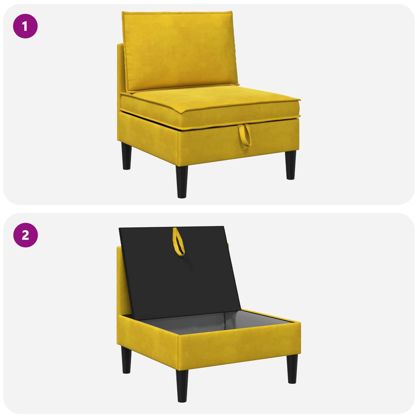 Sofa s pohranom Žuta Baršun
