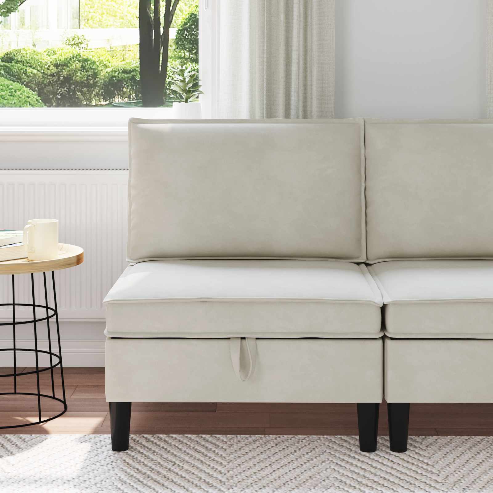 Sofa s pohranom Krem Baršun