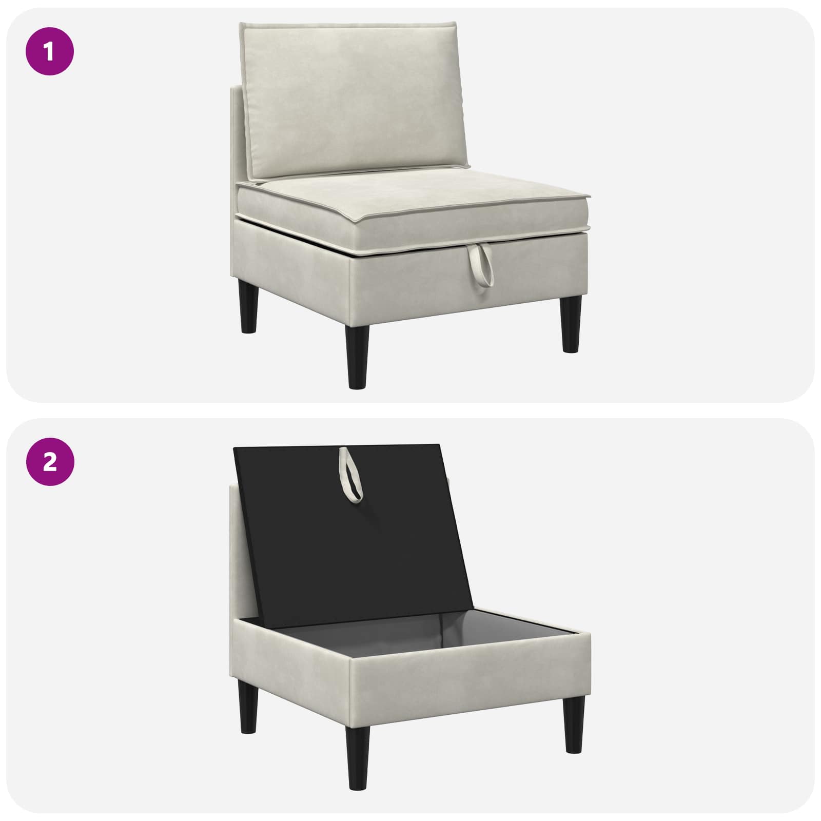 Sofa s pohranom Krem Baršun
