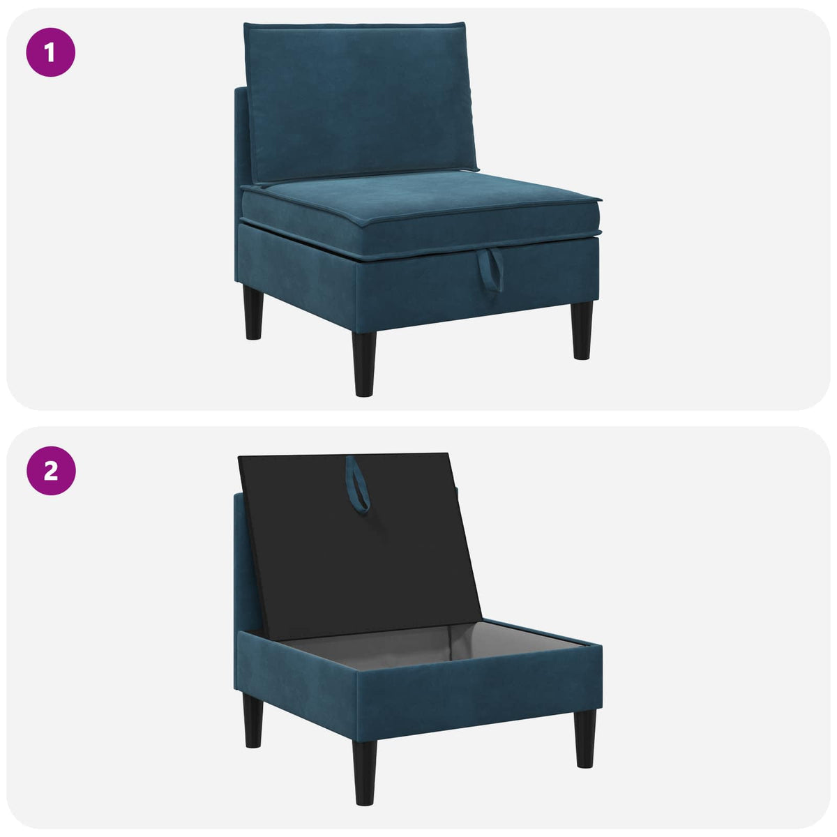 Sofa s pohranom Plava Baršun