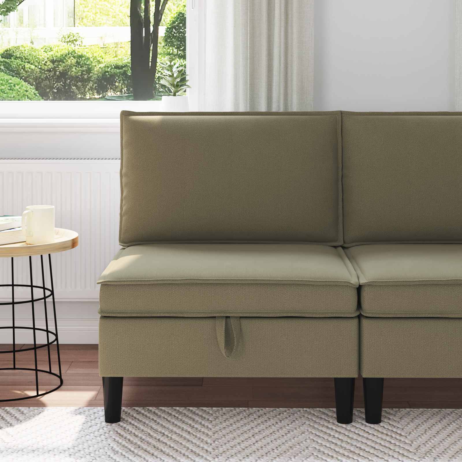 Srednji sofa s ladicom Kaki Baršun