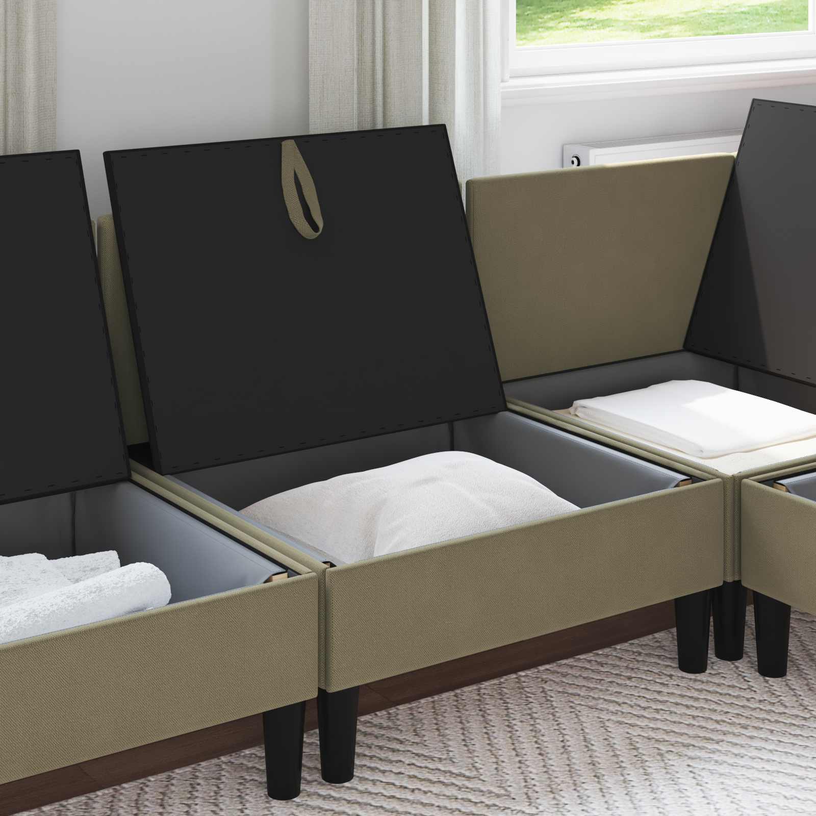 Srednji sofa s ladicom Kaki Baršun