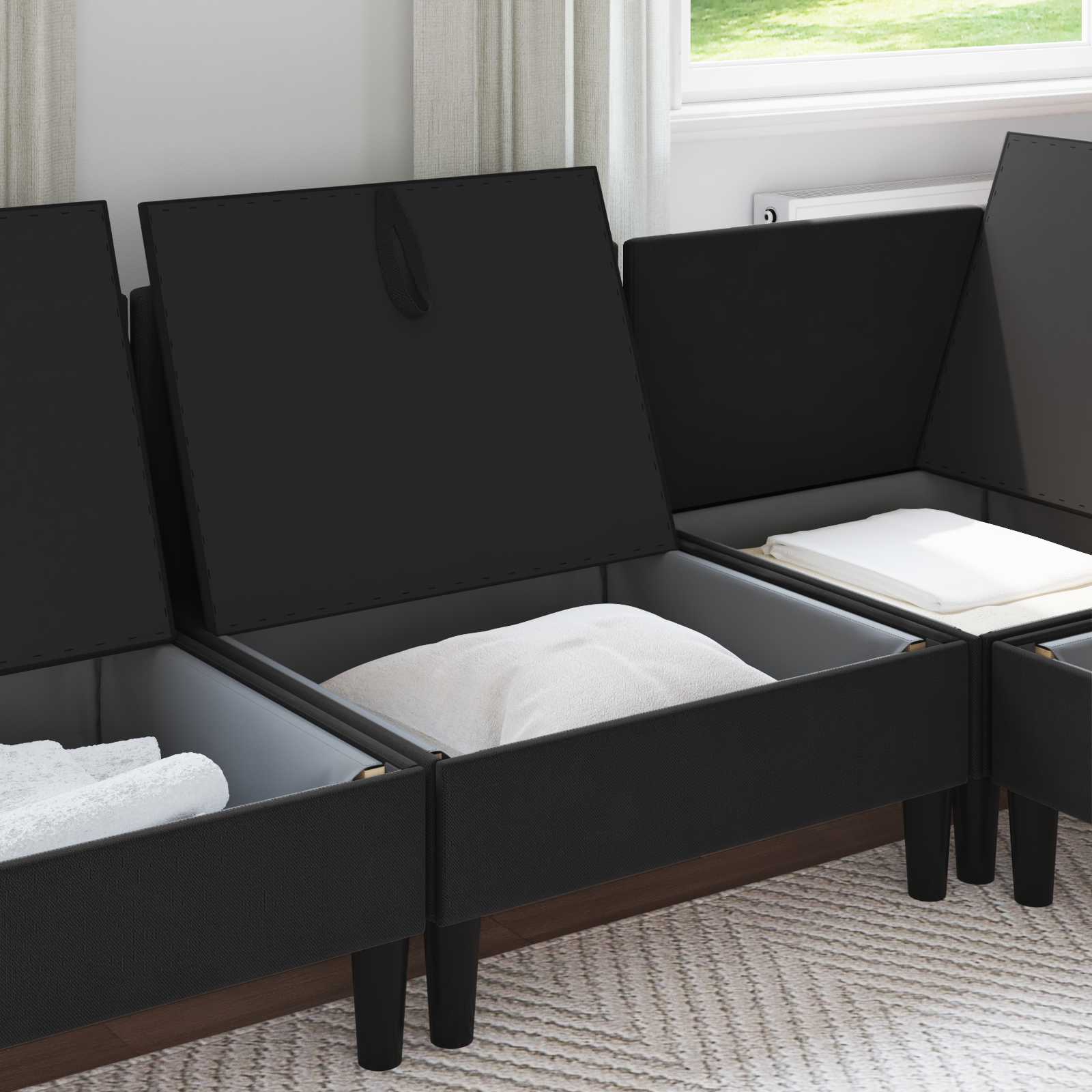Srednji sofa s ladicom Crna Baršun