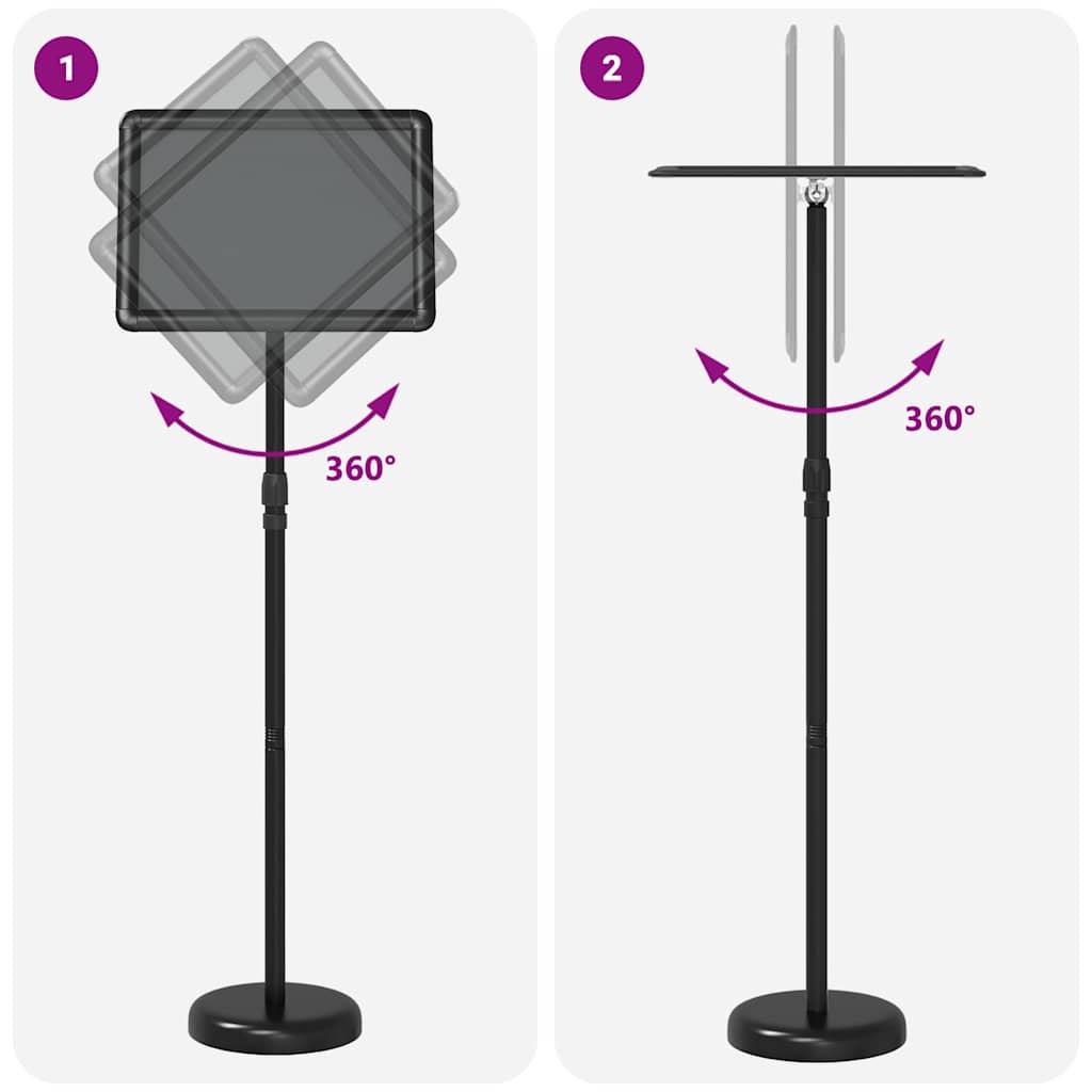 Stalci za sajmove Crna 30 x 25 x 128 cm Aluminij