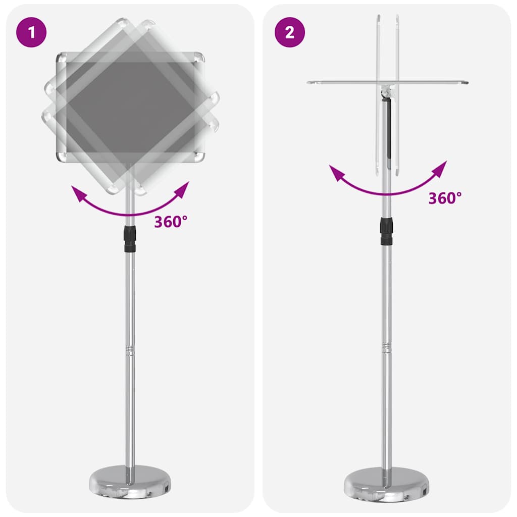 Stalci za sajmove Srebrno 30 x 25 x 128 cm Aluminij