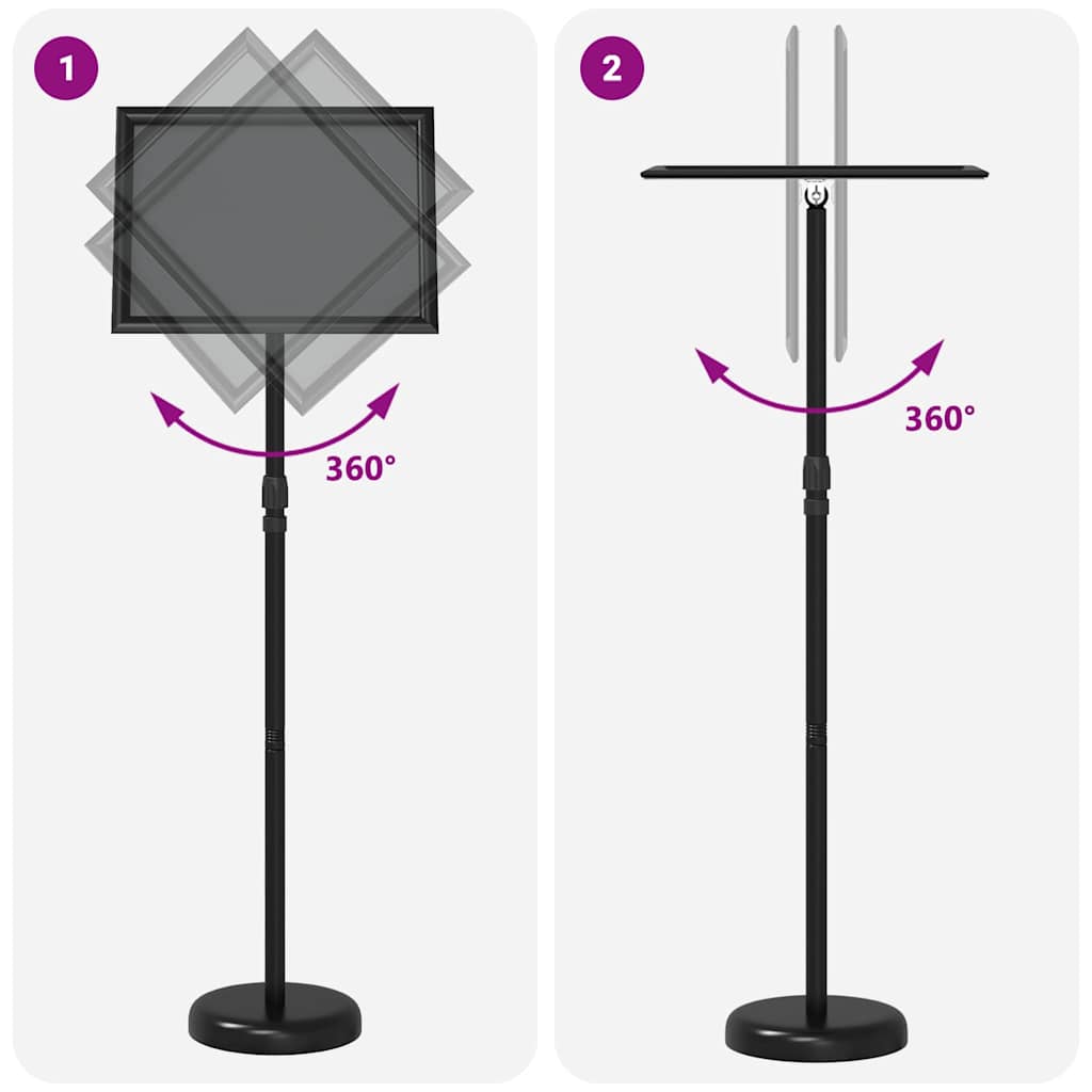 Stalci za sajmove Crna 25 x 25 x 125 cm Aluminij