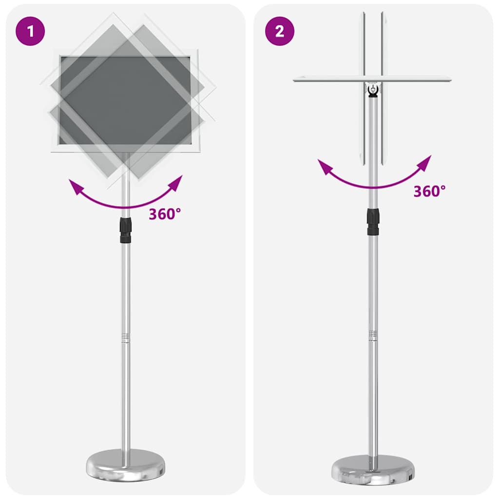 Stalci za sajmove Srebrno 30 x 25 x 128 cm Aluminij