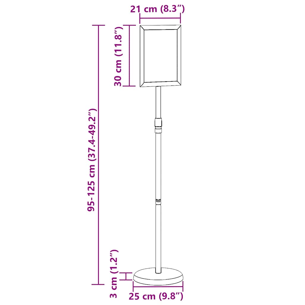 Stalci za sajmove Srebrno 25 x 25 x 125 cm Aluminij