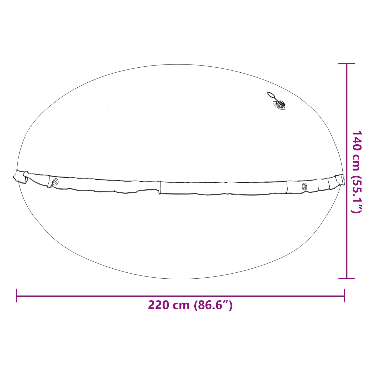 Zimski Bazen Jastuk Plava Ø 220 x 140 cm PVC