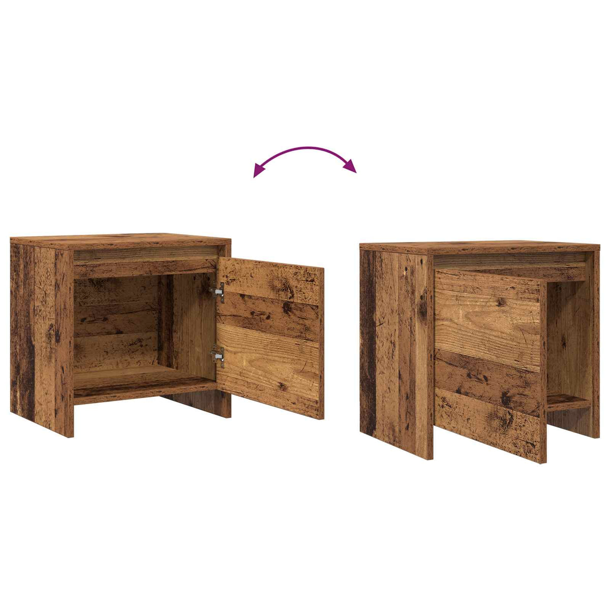 Noćni ormar Staro drvo 45 x 34 x 44,5 cm Konstruirano drvo
