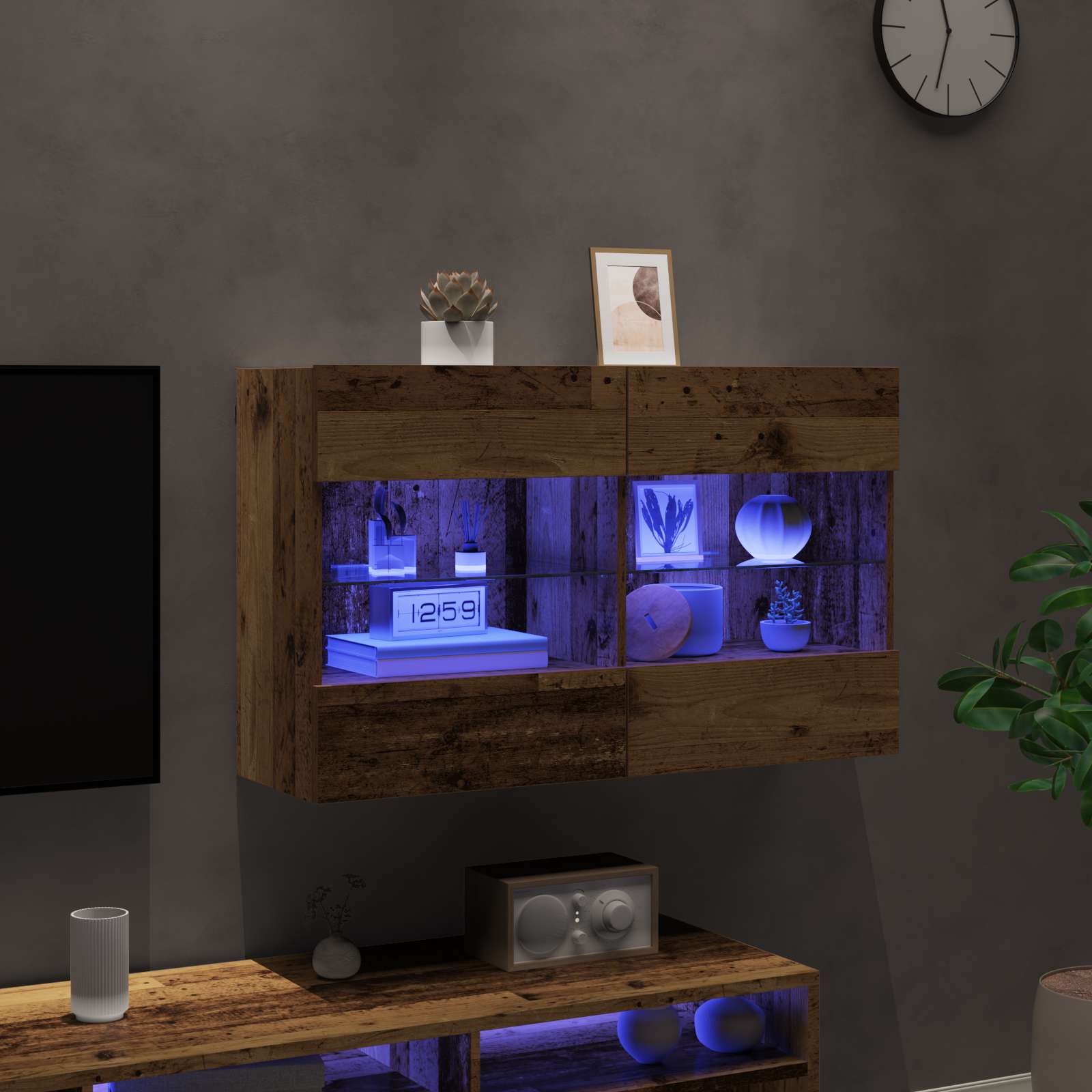 TV zidni ormar Staro drvo 98,5 x 30 x 60,5 cm Konstruirano drvo