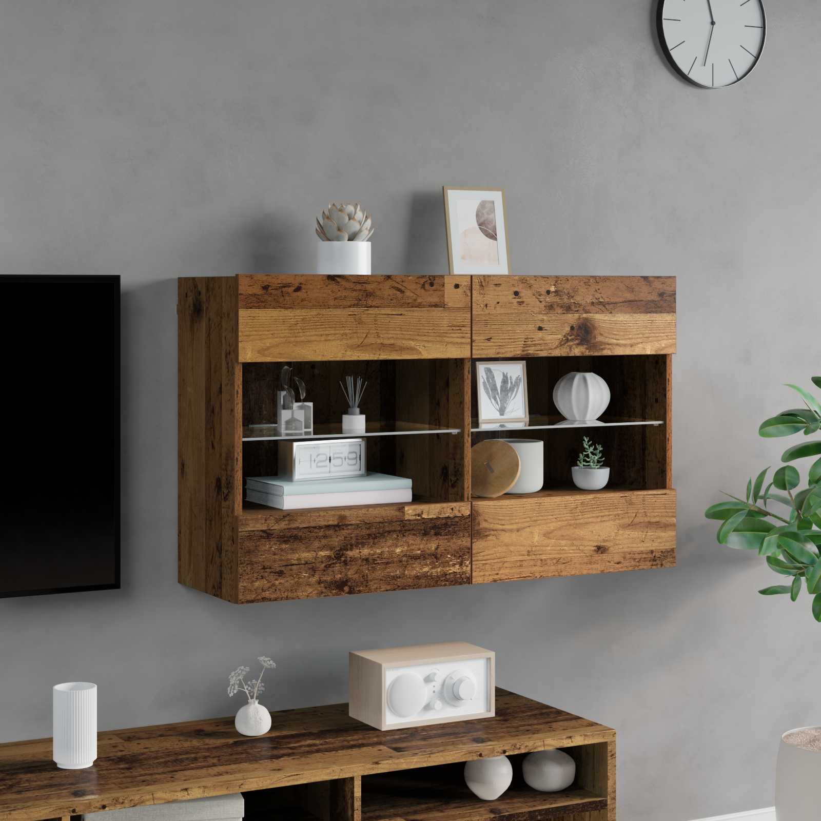 TV zidni ormar Staro drvo 98,5 x 30 x 60,5 cm Konstruirano drvo