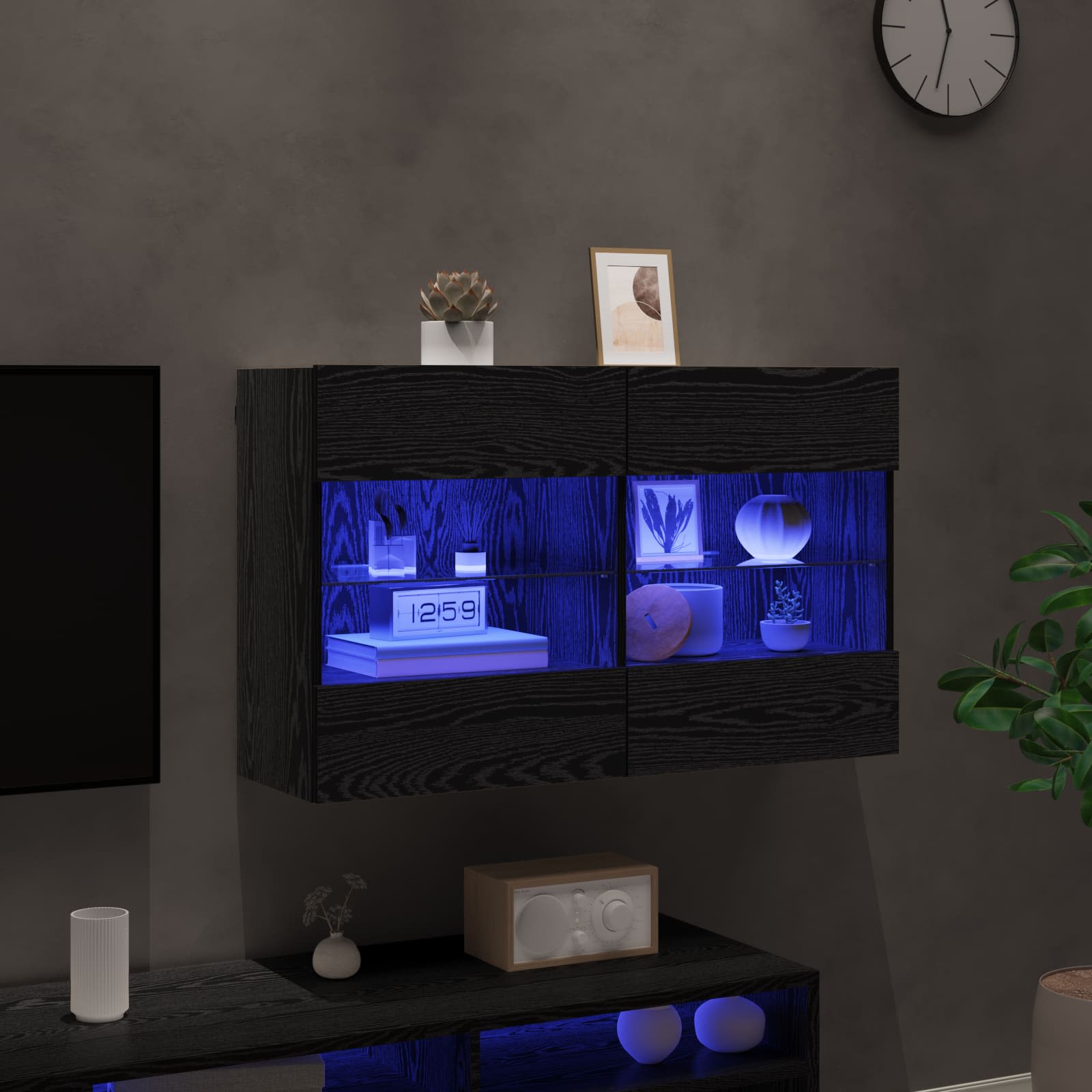 TV zidni ormar Crni hrast 98,5 x 30 x 60,5 cm Konstruirano drvo