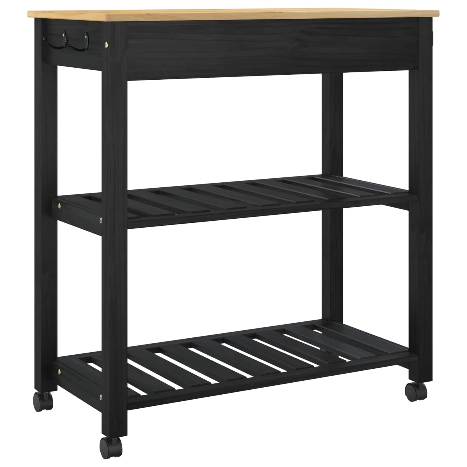 Kuhinjski kolica MONZA Crna 84 x 40 x 88,5 cm