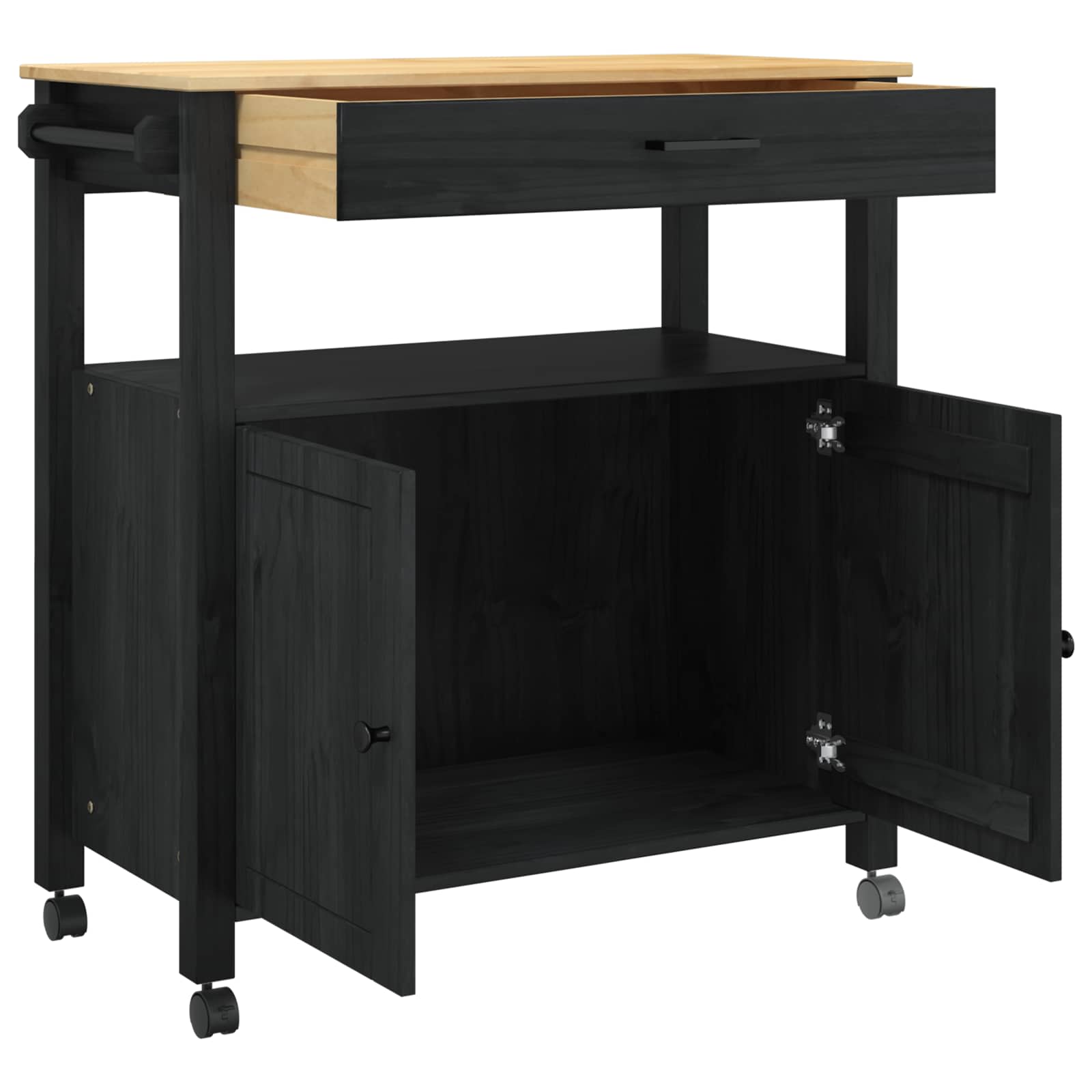 Kuhinjski kolica MONZA Crna 84 x 40 x 88,5 cm