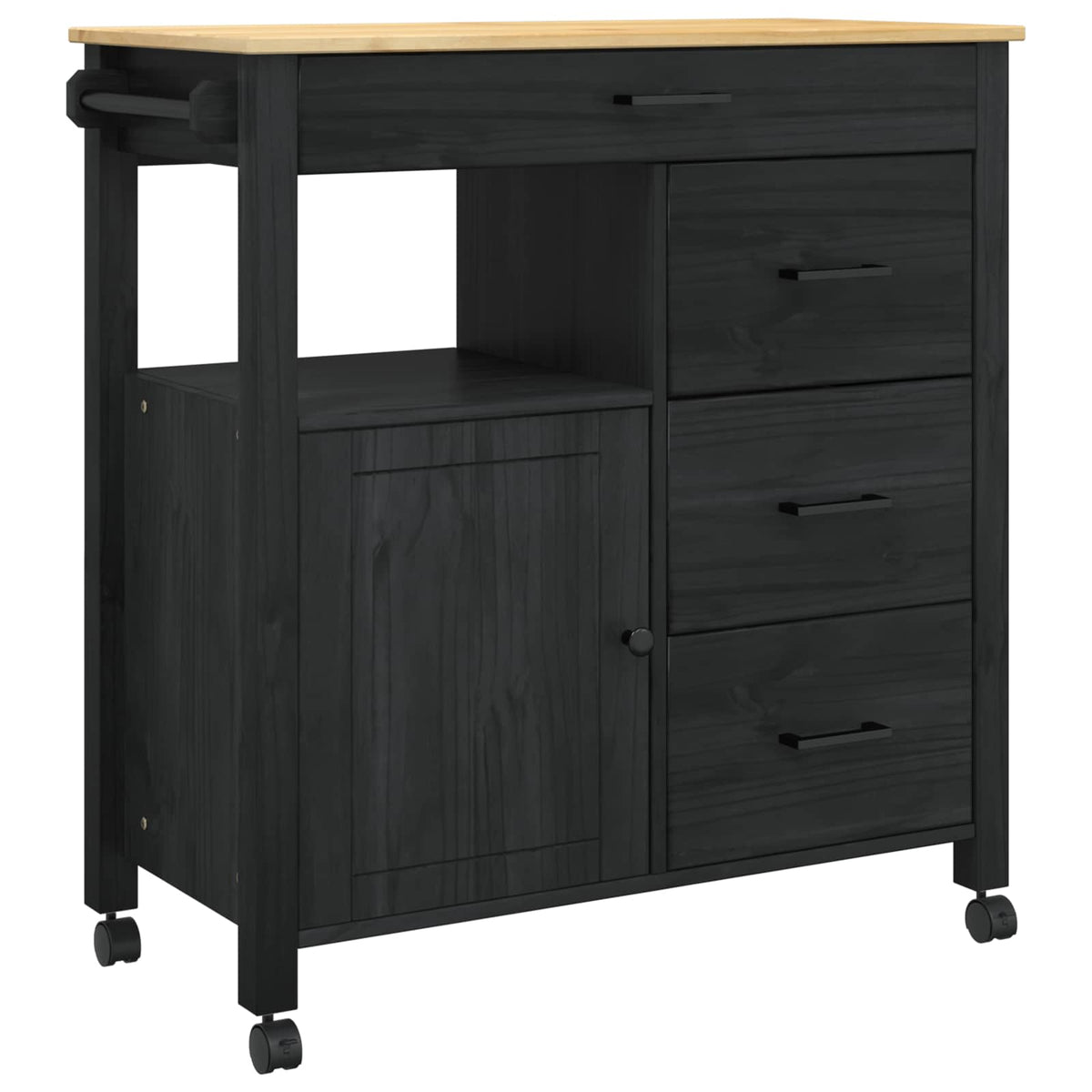 Kuhinjski kolica MONZA Crna 84 x 40 x 88,5 cm