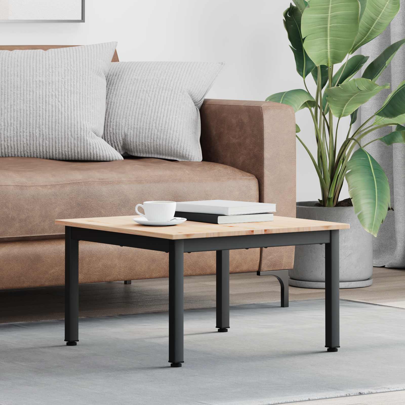 Kava Stol Prirodna 60 x 60 x 36 cm Čvrsto borovo drvo