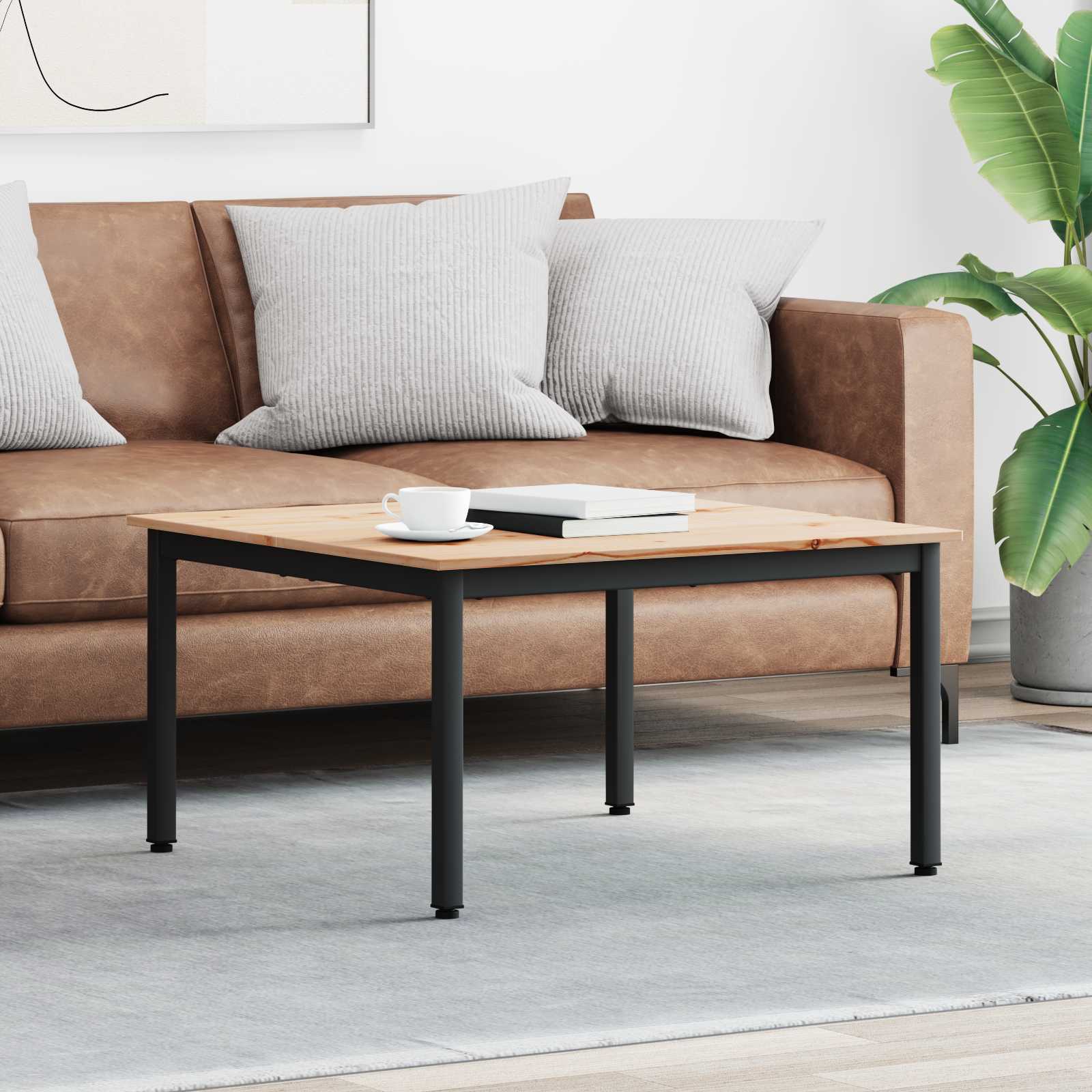 Kava Stol Prirodna 80 x 80 x 45 cm Čvrsto borovo drvo