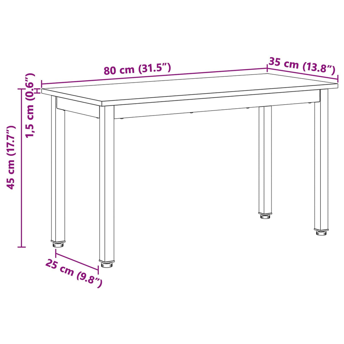 klupa Prirodna 80 x 35 x 45 cm Čvrsto borovo drvo