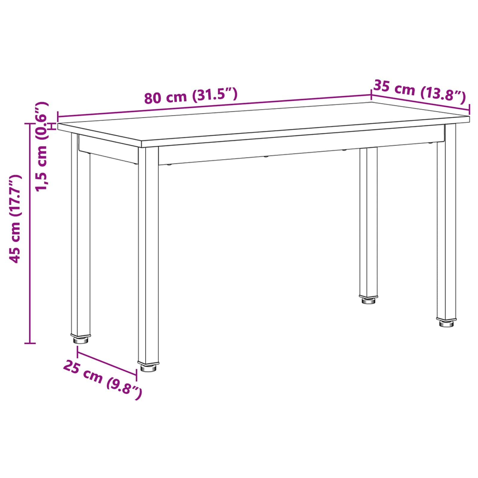 klupa Prirodna 80 x 35 x 45 cm Čvrsto borovo drvo