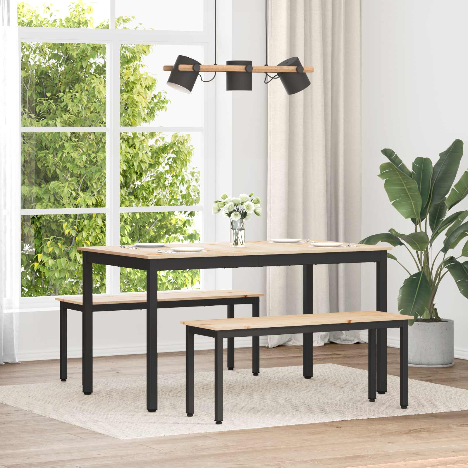 klupa Prirodna 110 x 35 x 45 cm Čvrsto borovo drvo
