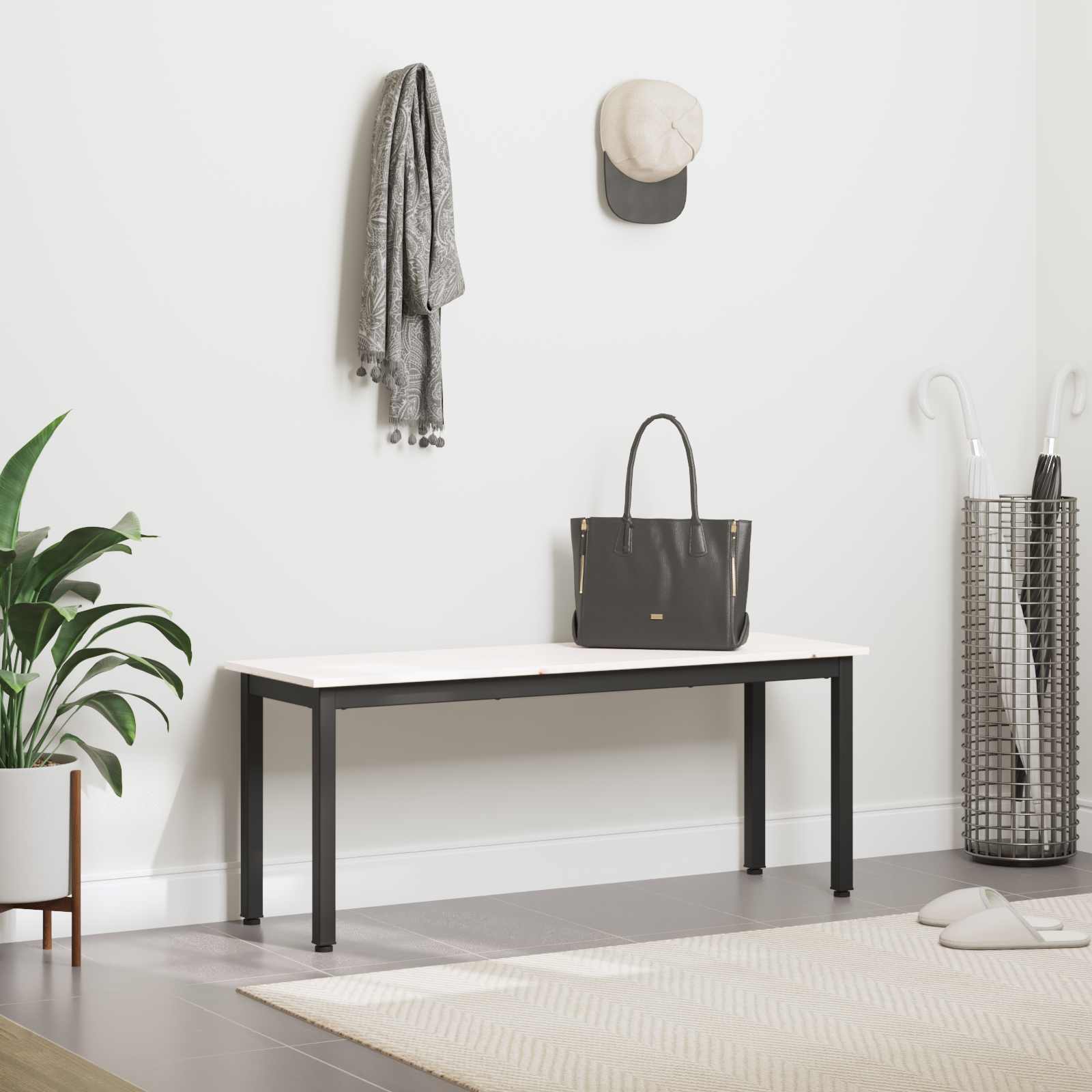 klupa Bijelo 110 x 35 x 45 cm Čvrsto borovo drvo