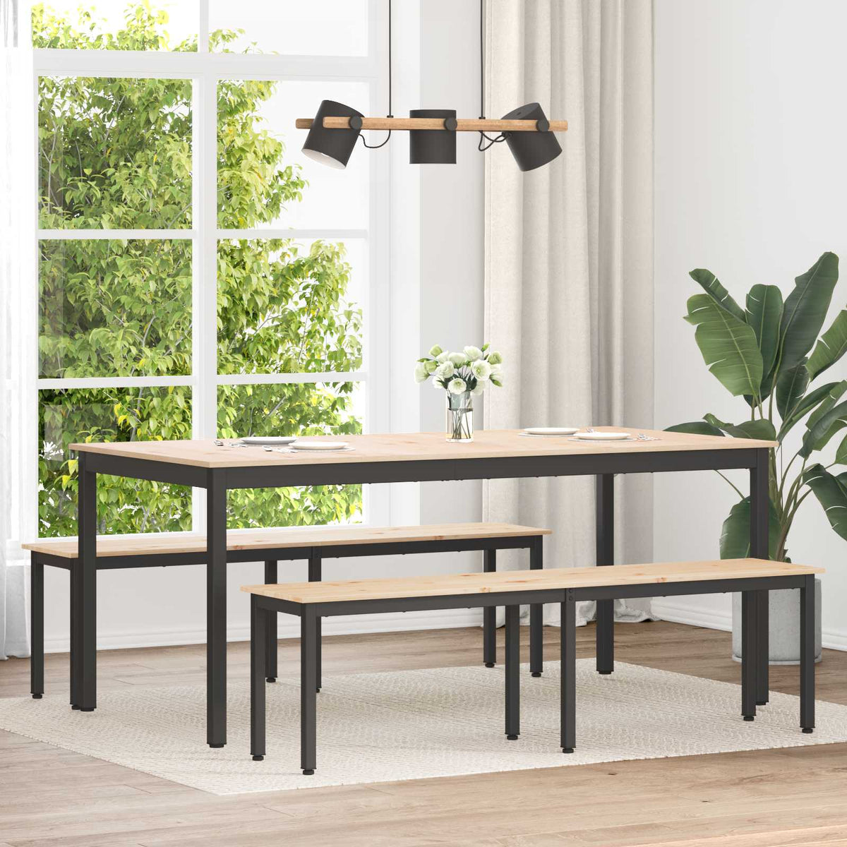 klupa Prirodna Čvrsto borovo drvo 160 x 35 x 45 cm